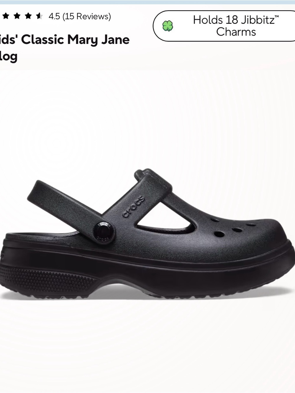 CROCS Kids Classic Mary Jane Clog - Black